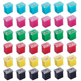 36 Pcs Car Fuses Automotive Fuses Assortment Kit Low Profile Standard Box Shaped Micro Cartridge Fuses 20A 30A 40A 50A 60A 80A for Ford Chevy/GM Nissan Toyota Pickup Trucks Cars and SUVs