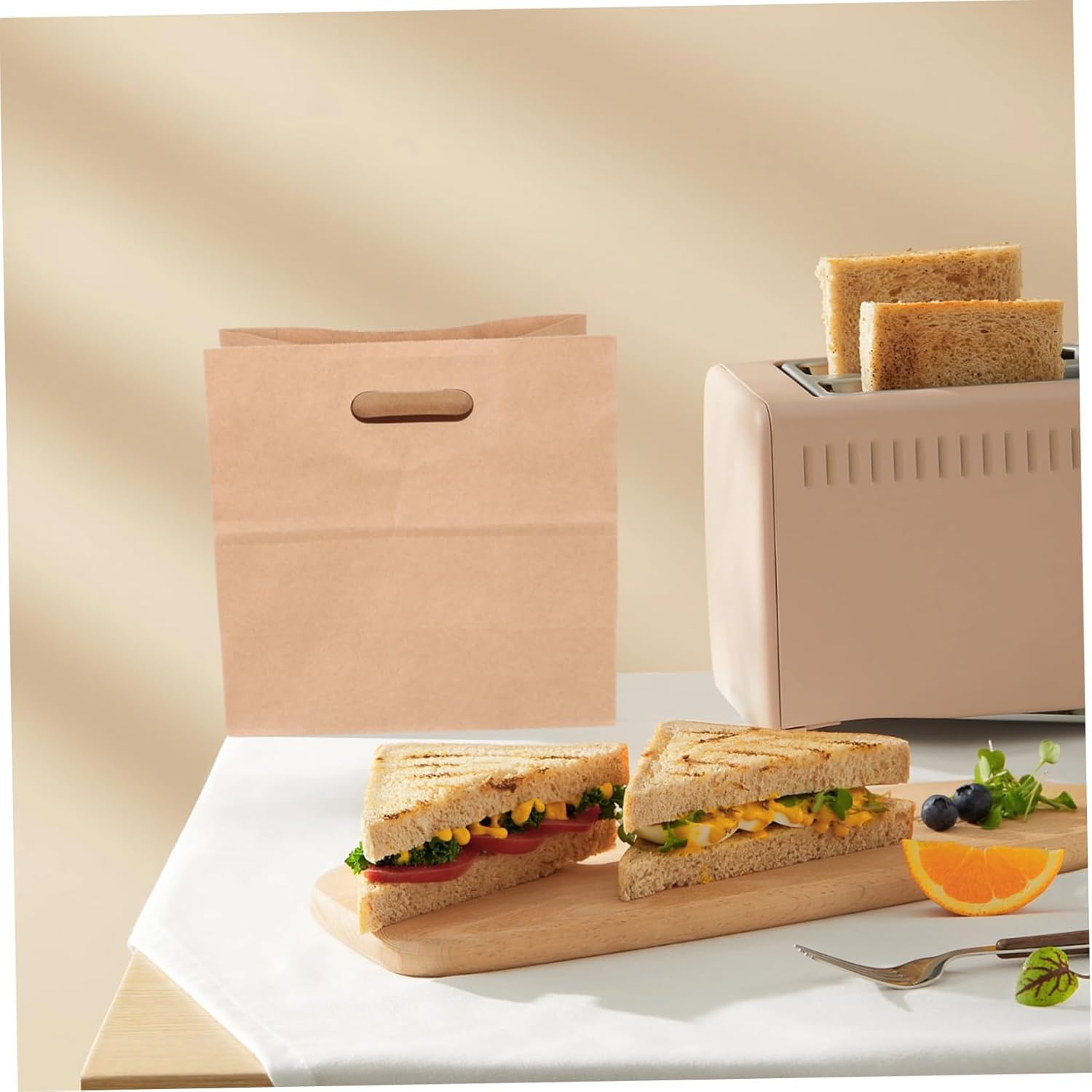 LABRIMP 30pcs Bread Loaf Bags Kraft Paper Paper Bag Bakery Lunch Sourdough Bread Storage