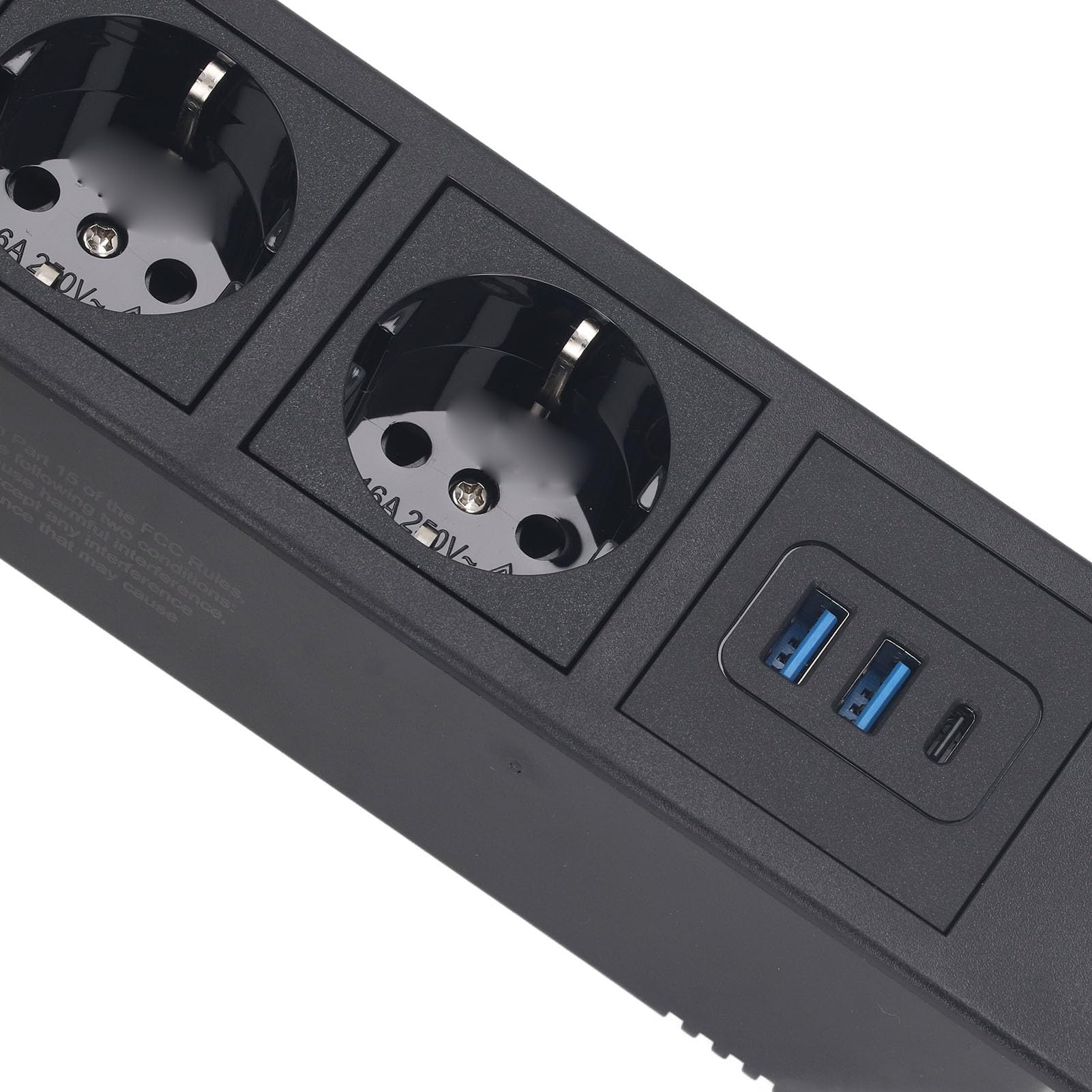 Sxhlseller Multipresa da Scrivania per PC Presa da Incasso Ignifuga USB Multipresa con 3 Prese 2 Porte USB A 1 C Porte PD20W per Tavolini con Cassetti (BLACK)