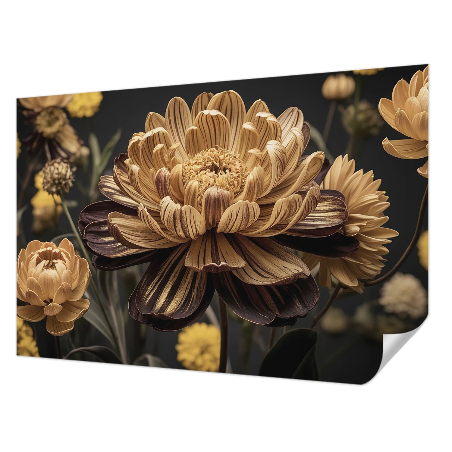 Papier Peint Autocollant Mur 104x70 cm Tulup Élégance Florale pour Chambre