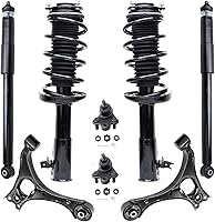 Vista 340 de Detroit Axle - Kit de puntales delanteros para Ford 2000-2004 Focus 2 puntales con muelle helicoidal 2 brazos de control inferiores con rótulas 2001