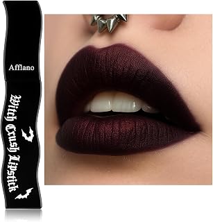 Metallic Red Black Lipstick Waterproof Halloween Gothic Make-up, Multichrome Dark R…