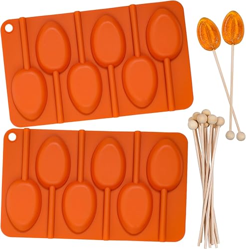 Miniatura 8 de Webake Molde para piruletas con palitos, paquete de 3 moldes para chocolate duro, moldes de silicona con 6 cavidades en remolino