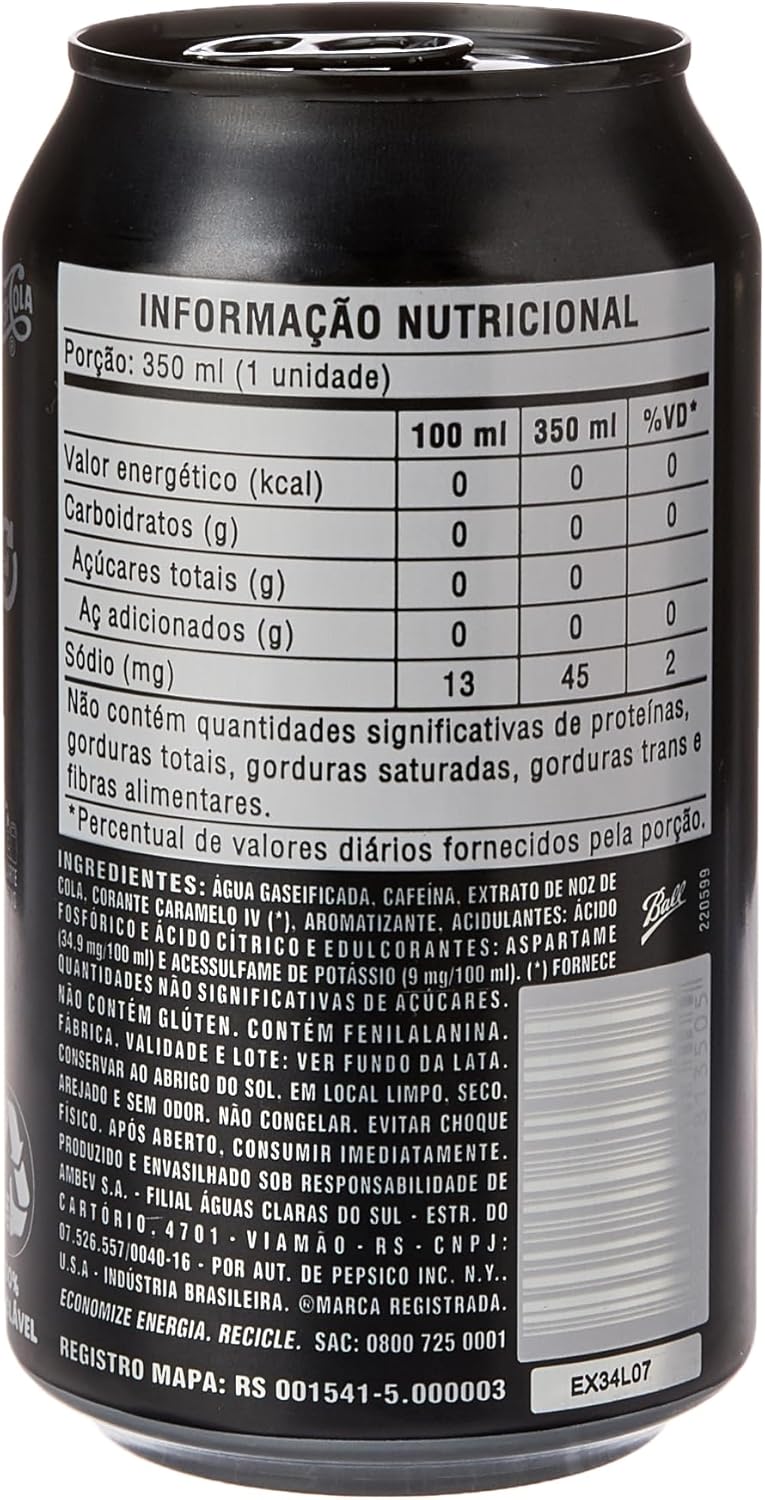 Desconto Amazon Pepsi Zero Black 350Ml - Pack Com 12 Latas 3 71Rlgqinhwl. Ac Sl1500