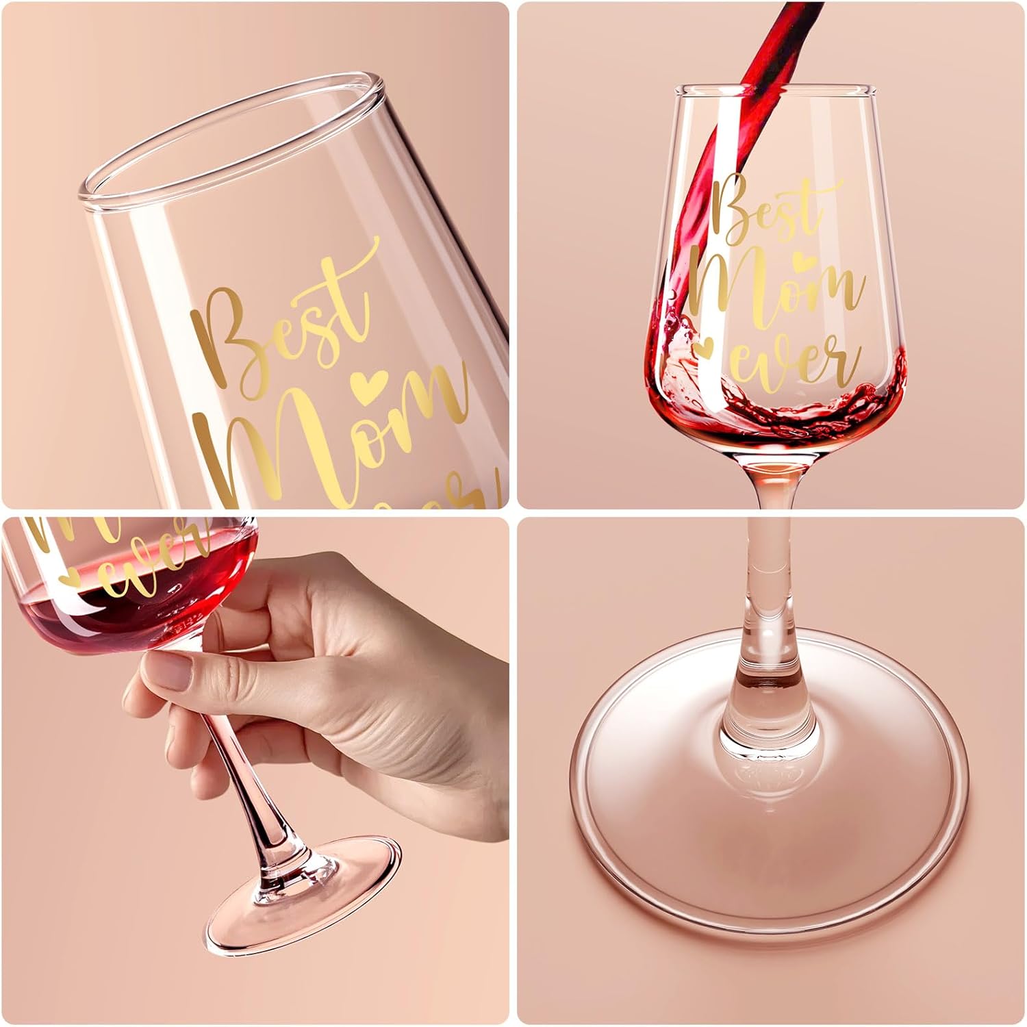 Gifts for Mom, Moms Birthday Gift Ideas, Mothers Day Gifts for Mom Wife Women, Funny Happy Birthday Gift for Moms Mama - 15.5 Oz Wine Glass - Image 4