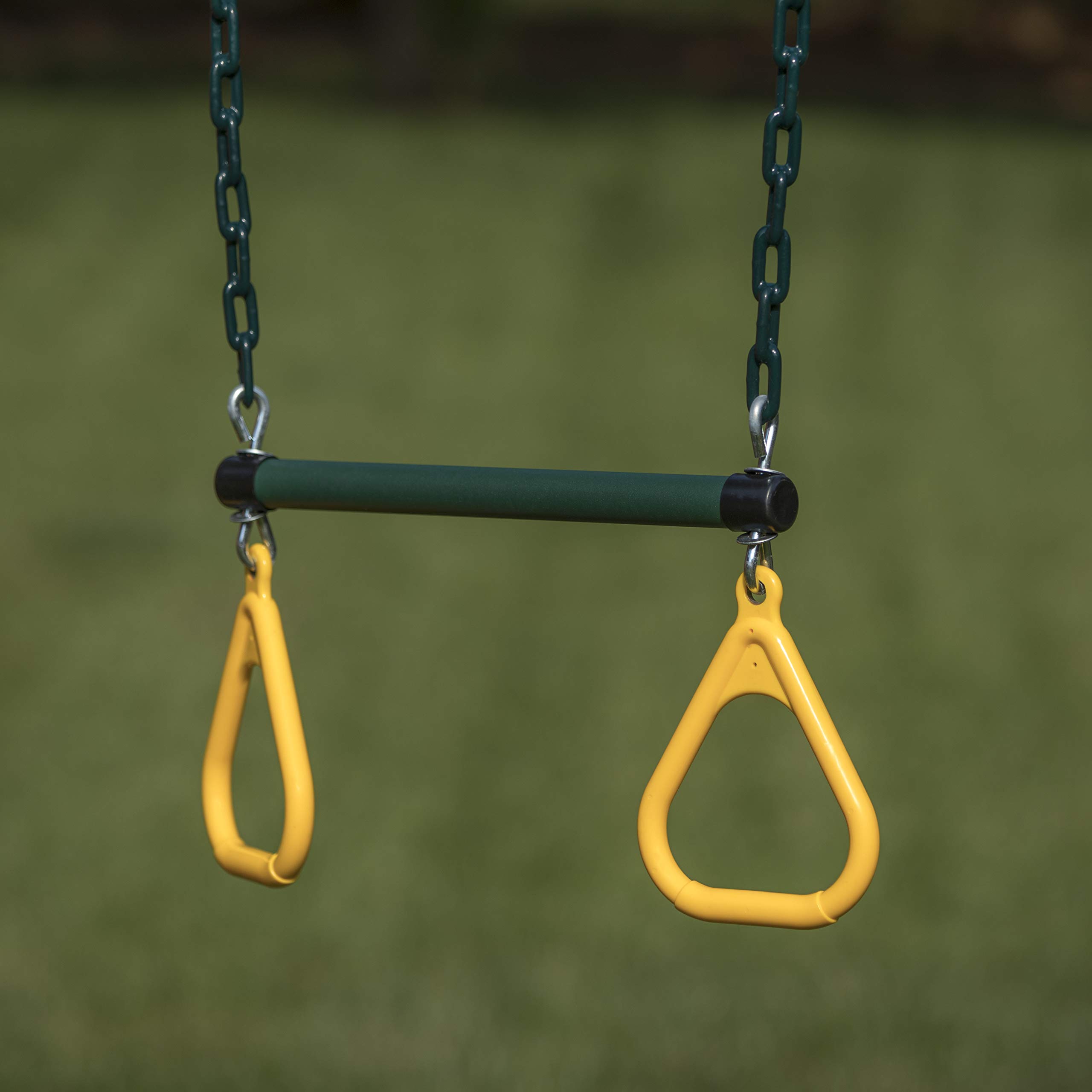 Jack and June Set da gioco durevole con barra trapezio e altalena combinata con grandi catene da 127 cm
