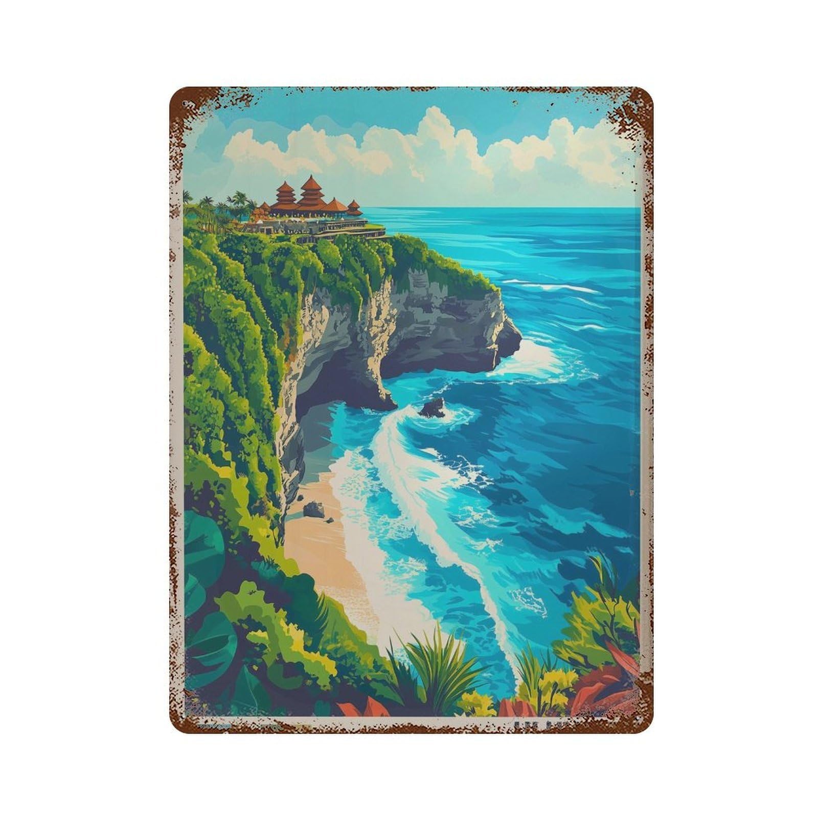 xiaoxiaoshen Uluwatu Bali Travel Tropical Island (2) Wall Decor Art Metal Tin Poster Modern Home Decor Art Home Bar Shop Decorations Vintage Sign 40x30cm