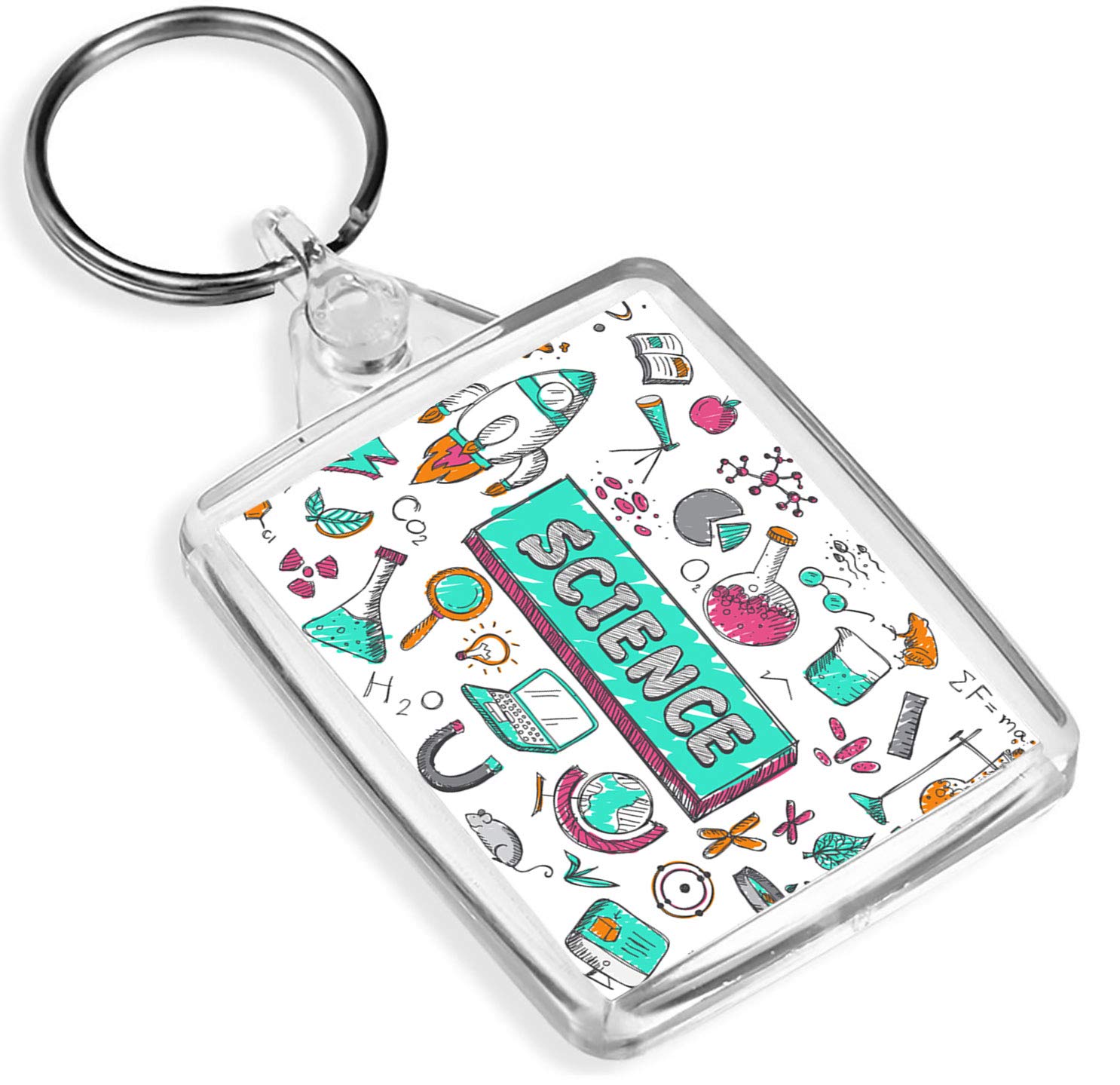 1 x Science Chemistry Physic Work Lab - Keyring - IP02 - Mum Dad Kids #2780