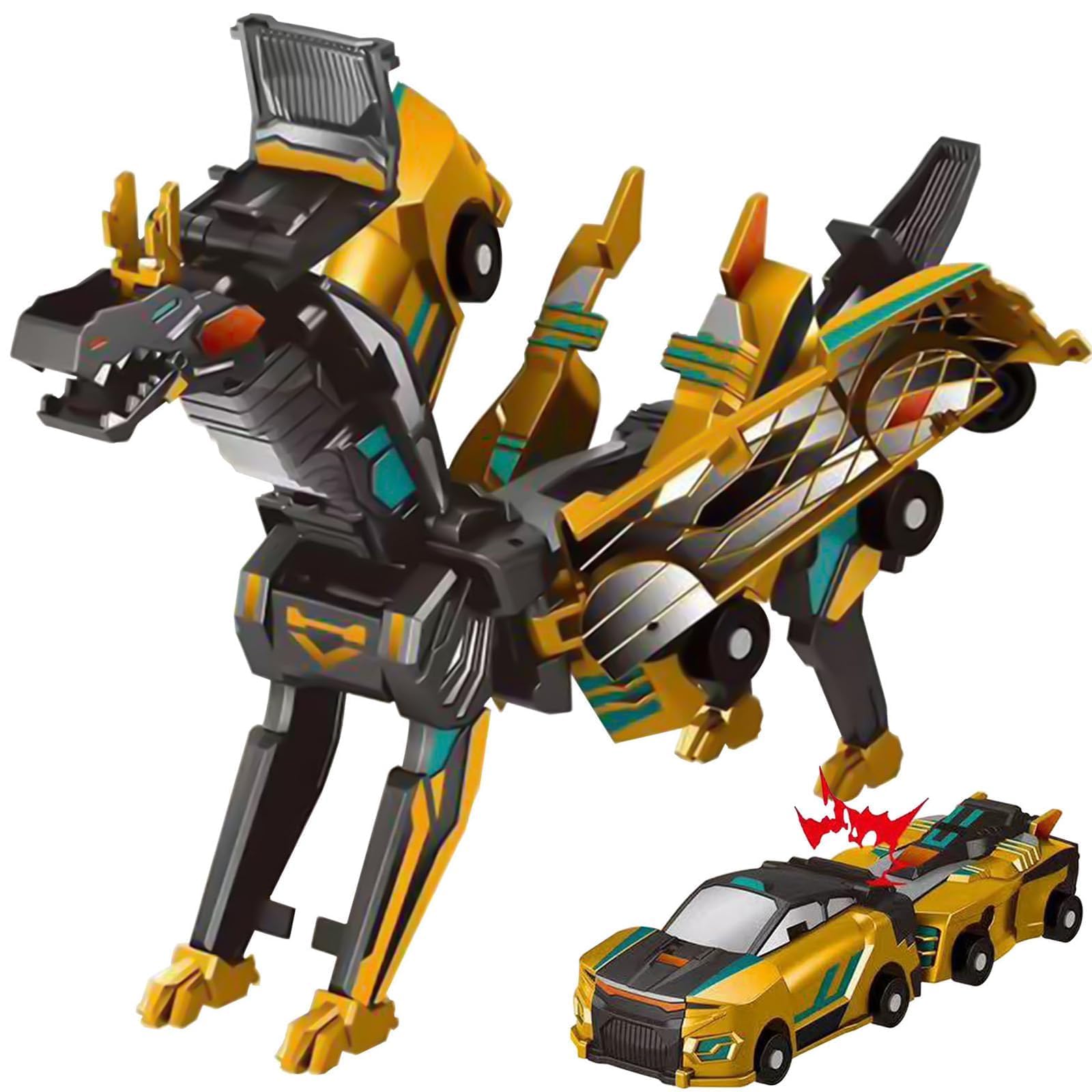 Bambebe Transforming Unicorn Car, Transformable Car Toys for 3-8 Year Old Boys Girls, Magnetic Connections Transformed Unicorn Toys for Boys Girls Birthday Gift