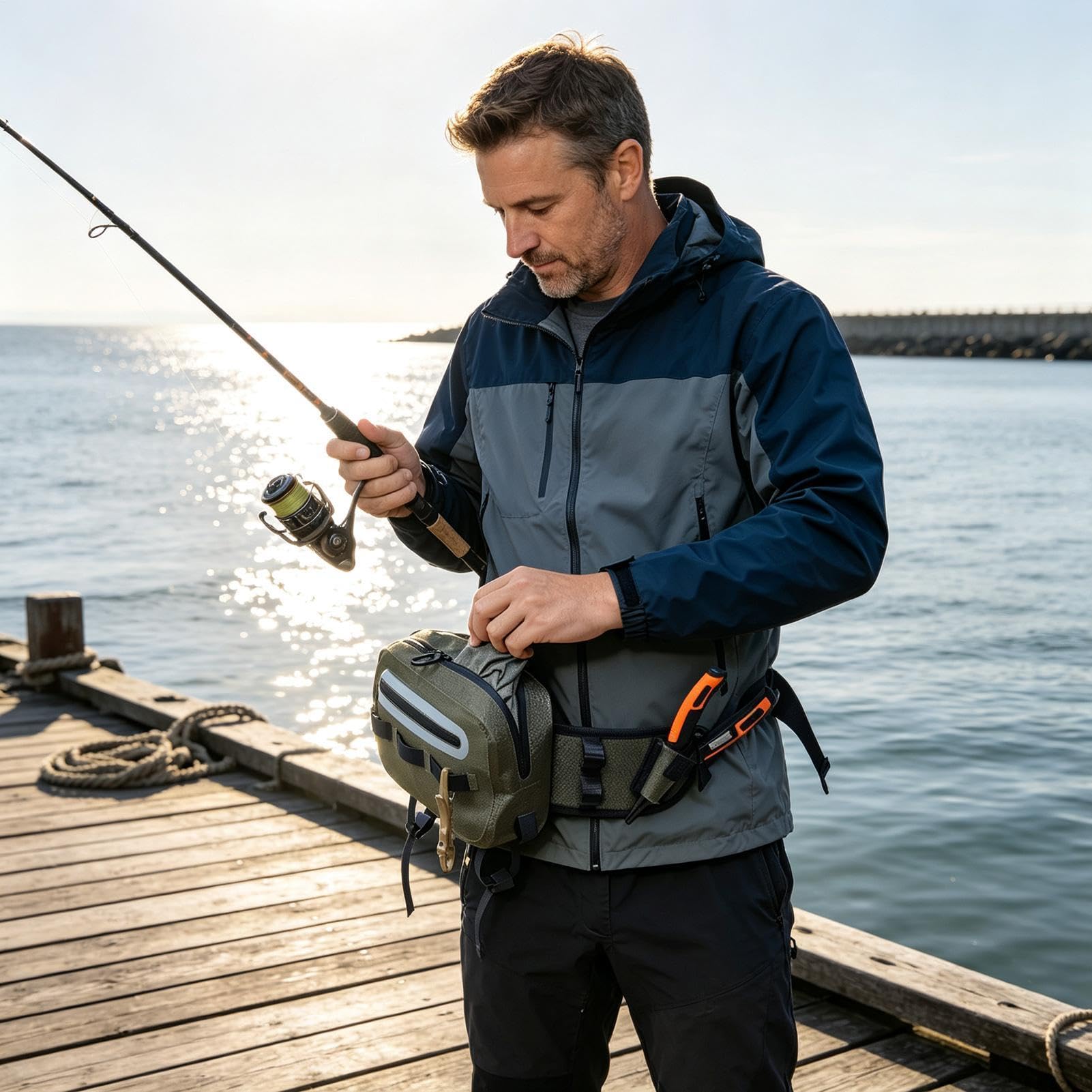 Generico da Pesca Organizer Impermeabile Porta Attrezzatura per la Pesca