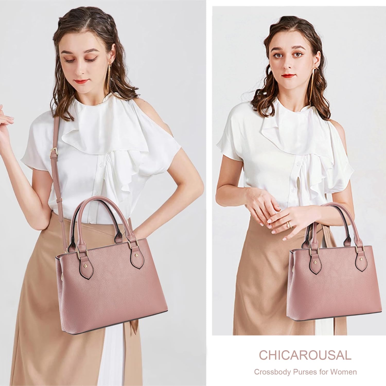 CHICAROUSAL Purses and Handbags for Women Leather Crossbody Bags Women's Tote Shoulder Bag