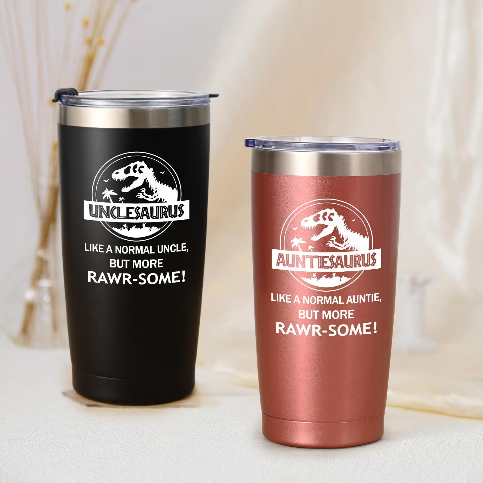 Livole Auntie and Uncle Gifts for Christmas, Auntiesaurus Unclesaurus Mug Set of 2, Funny Presents for Uncle Auntie, Women - Image 2