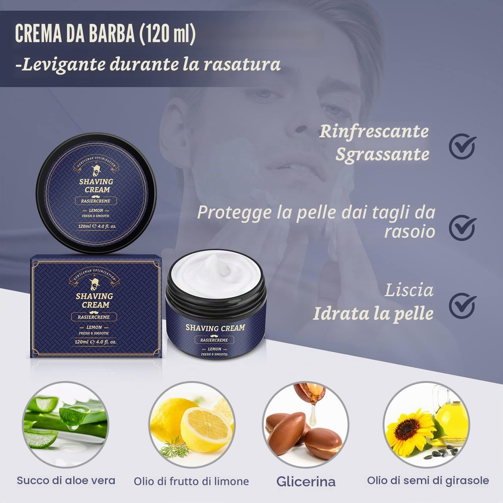 Kit Barba per Uomo, Set Regalo Cura Della Barba Completo Professionale per Lui Papà - Set Rasatura con Olio Barba, Schiuma, Dopobarba, Pennello da Barba, Rasoio Sicurezza, Lametta, Pettine e Grembiule