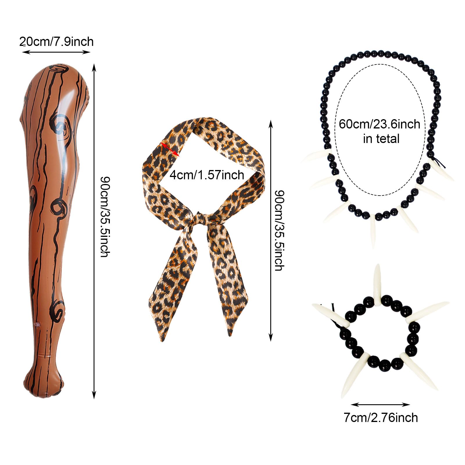 EUPSIIU 4 Pieces Caveman Costume Accessories Adult - Image 2