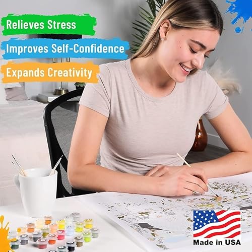 Miniatura 3 de Ledgebay Kit de Pintura por Números Personalizado para Adultos, Color por Números para Adultos, Kits de Pintura por Números para Adultos, Kit de