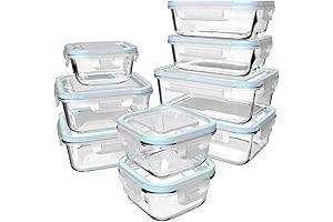 18-Piece Glass Storage Containers with Airtight Lids