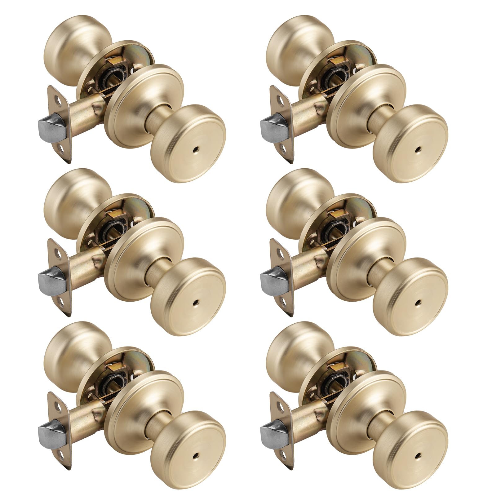 Black Door Knobs with Lock - Privacy Design -9