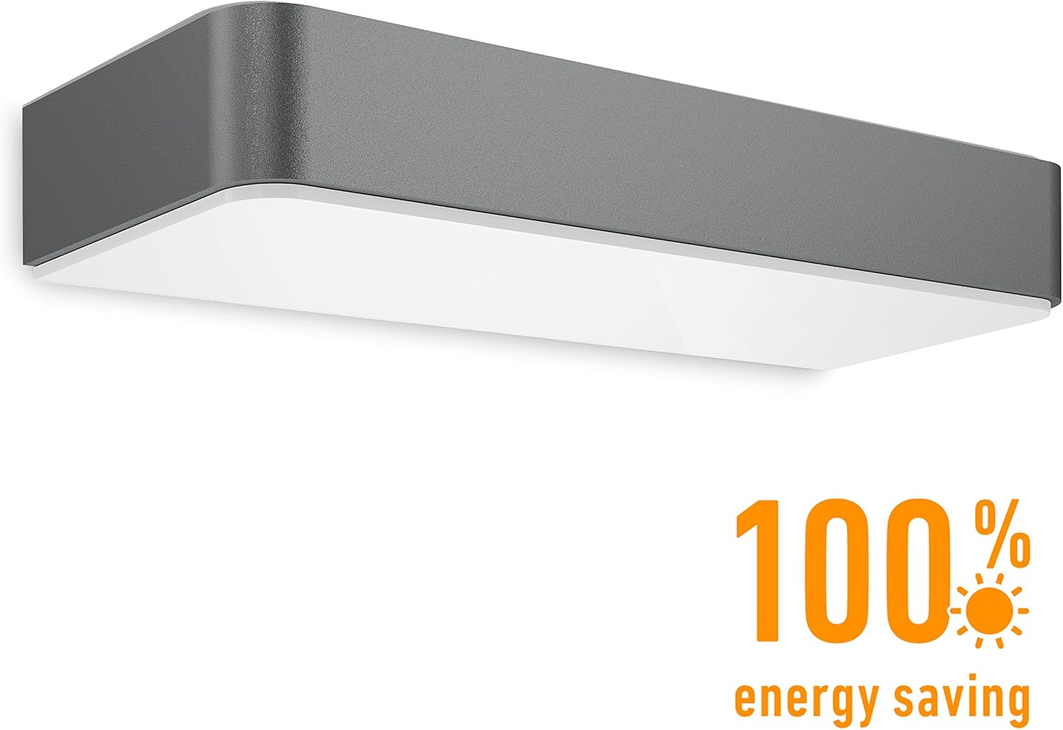 Steinel Solar Wall Light XSolar SOL-O Antrhacite, twilight switch, illuminated house number, soft light start, Anthracite