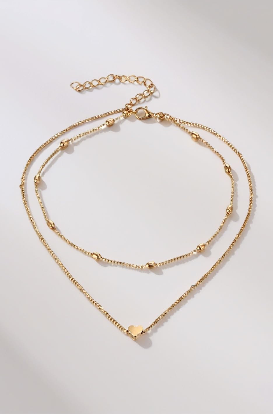 Jewels Galaxy Elegant Heart Inspired Double Layered Fascinating Necklace for Women/Girls