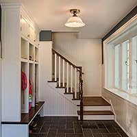 Vista 2 de Ceiling Light Fixture White Ceiling Light Fixture Vintage Close to Ceiling Light