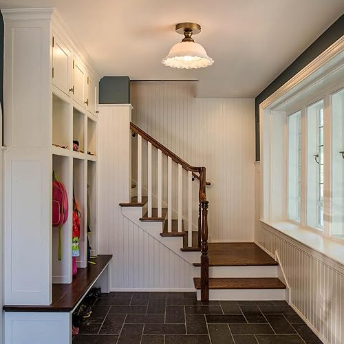 Miniatura 2 de Ceiling Light Fixture White Ceiling Light Fixture Vintage Close to Ceiling Light