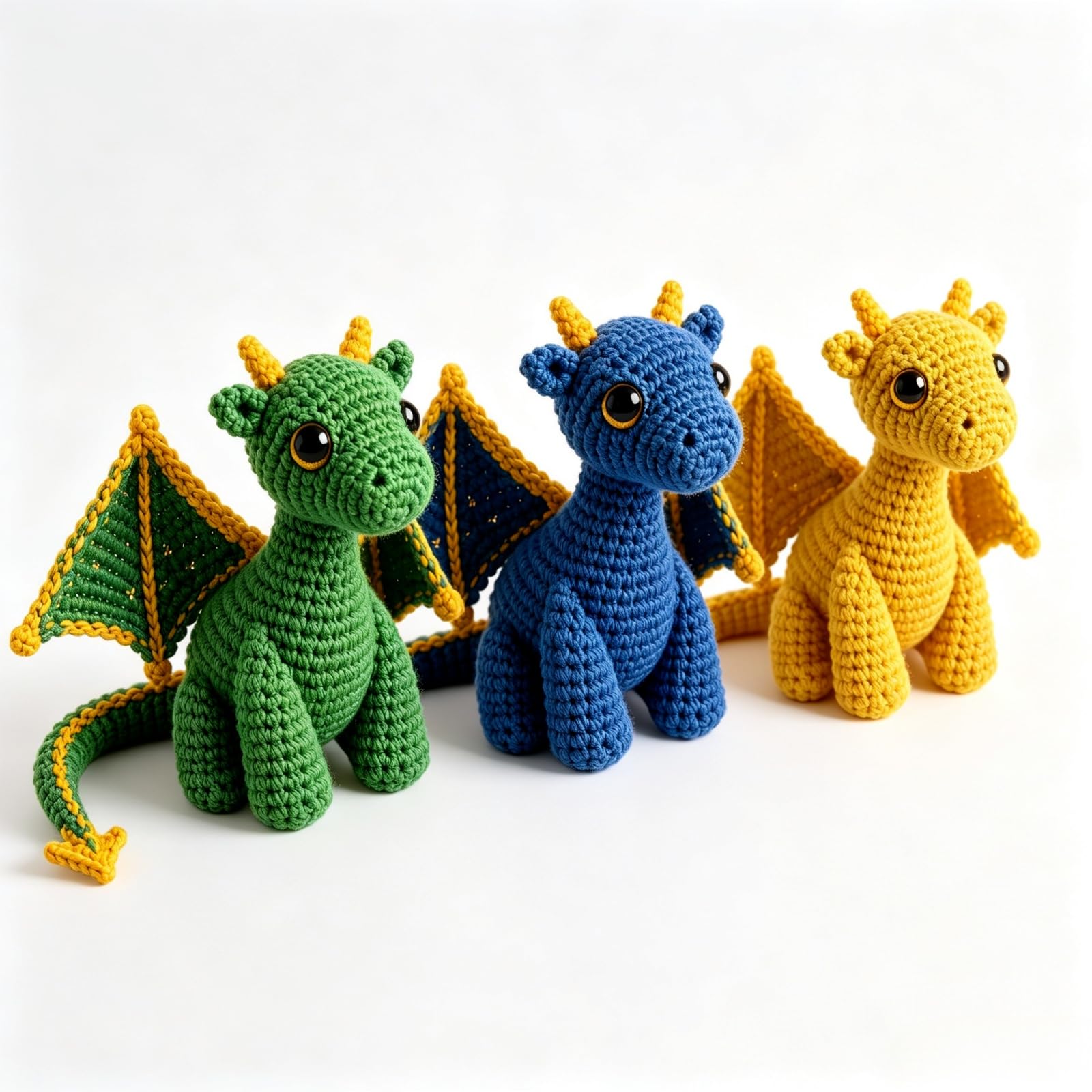 Handmade Crochet Dragon Plush, Emotional Support Pocket Buddy (A-1)
