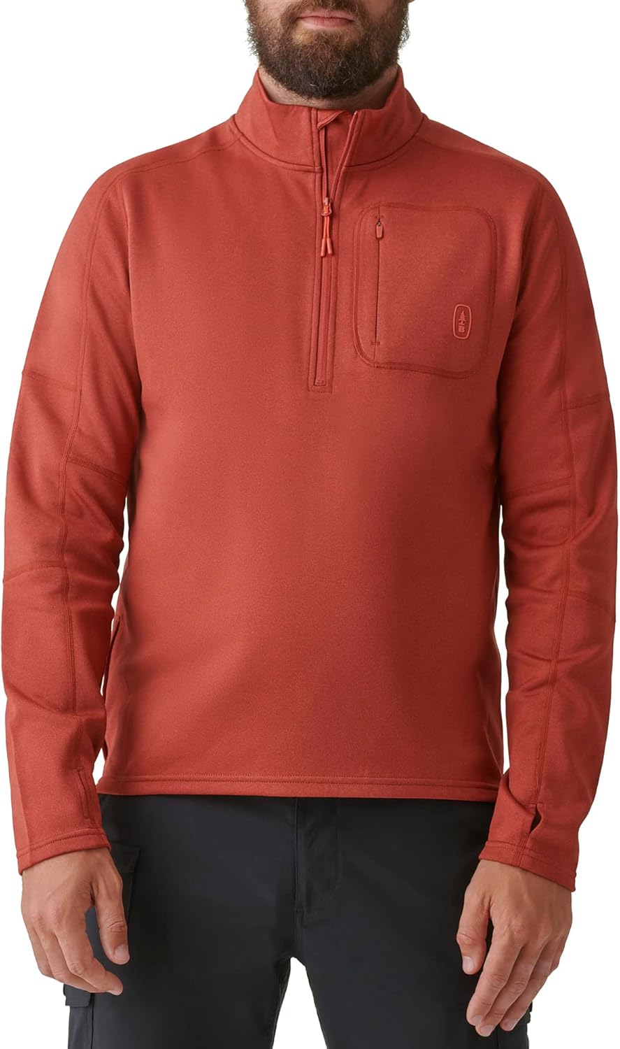 BASS Outdoor Mens Quarter Zip Button Pocket Pullover