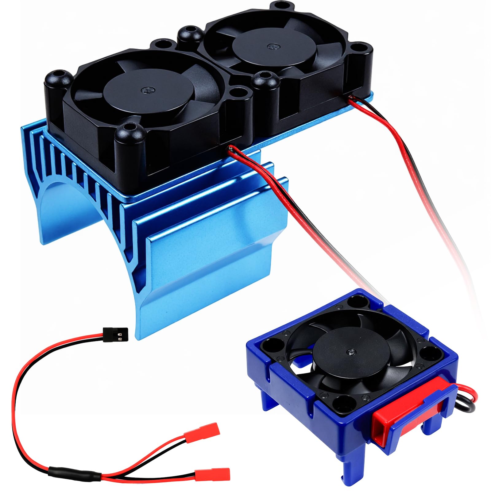 Photo 1 of VXL-3s ESC Cooling Fan and Motor Dual Fan Heat Sink Set 15000RPM,Blue