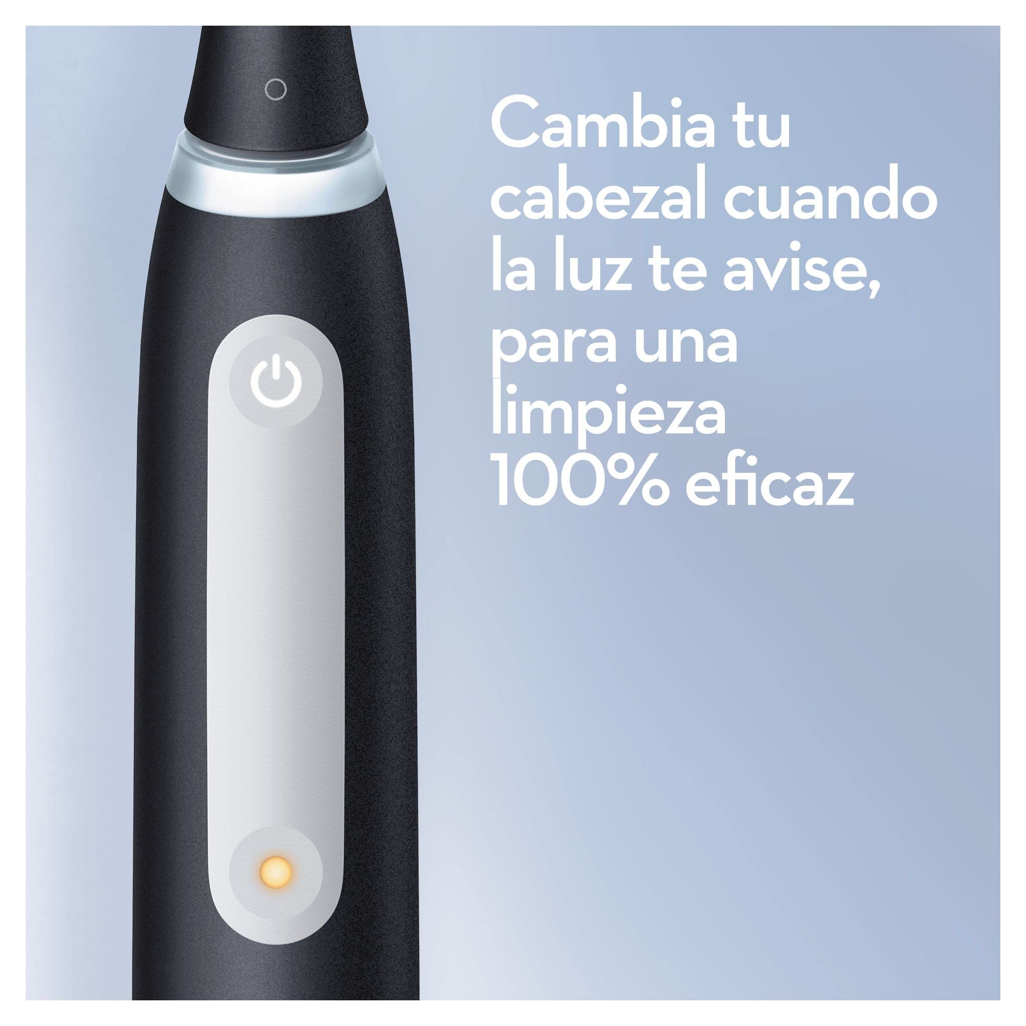 Oral-B iO 4 Cepillo de Dientes Eléctrico con Mango Recargable, 3 Cabezales y Estuche de Viaje, Diseñado por Braun, Regalos Originales para Mujer y Hombre - Negro