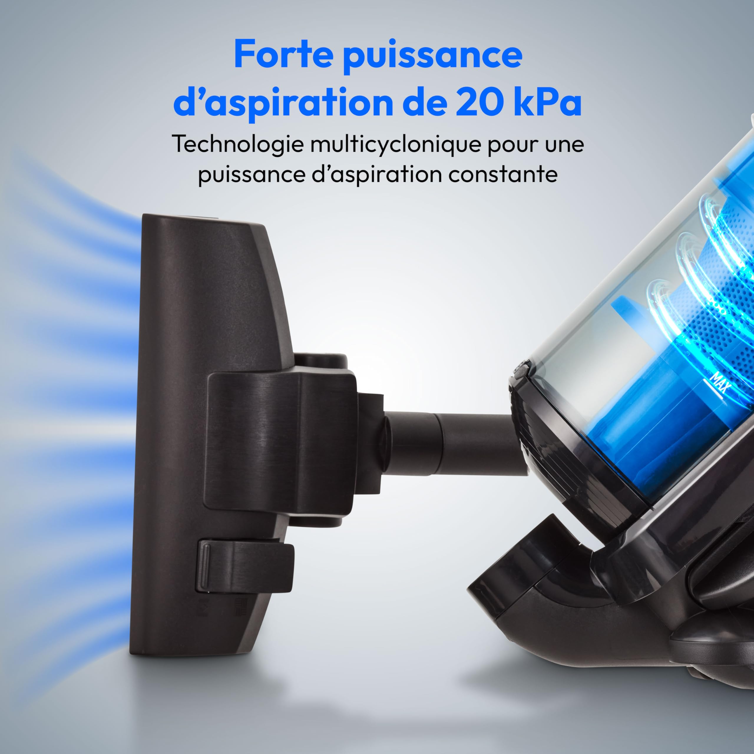 MEDION Aspirateur cyclonique sans Sac P4000 (Puissance 900 Watts, capacité du bac à poussière 4,3 litres, Filtre HEPA 13 Lavable, Rayon d'action 11 m, MD 11906) Bleu
