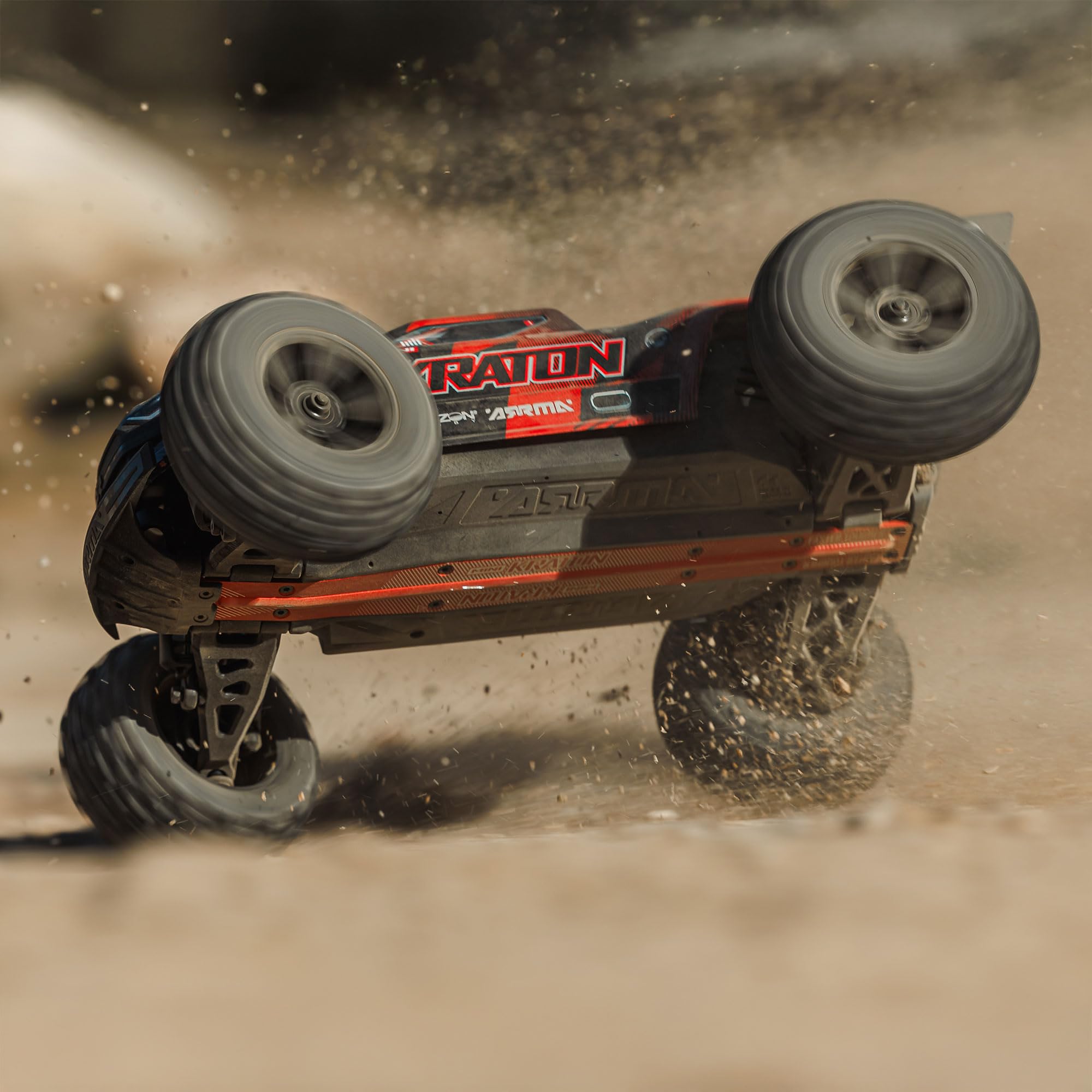 ARRMA Camion de Vitesse sans balais Kraton 3S DSC 4 x 4 RTR 1/16, Noir/Rouge, ARA2508T1 | Voiture télécommandée, batterie et chargeur non inclus ARA2508T1