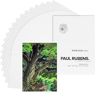 Paul Rubens Watercolor Paper High Absorption, Painting Paper Acid-Free Hot Pressed 10.82x7.79'', 100% Cotton 300gsm 20 Sheets Paper Pack for Kid Student Artist
