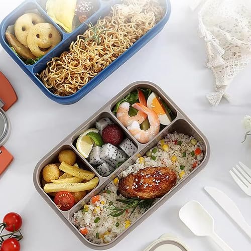 Miniatura 2 de Bento Box - Lonchera para adultos, recipientes de 44 onzas con 4 compartimentos, contenedor de alimentos con utensilios, tarro de salsa, apto para