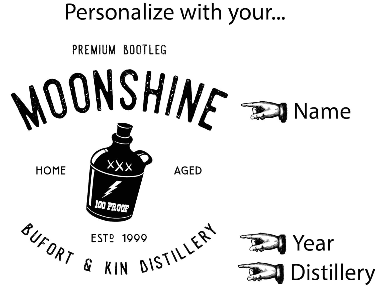Personalized Bootleg Kit™ Barrel Aged "Moonshine" Apple Pie Moonshine Making Kit (2 Liter)