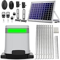 Blütezeit 1400lb Solar WiFi Sliding Gate Opener Kit with Battery Backup, 20W Panel & Racks Included