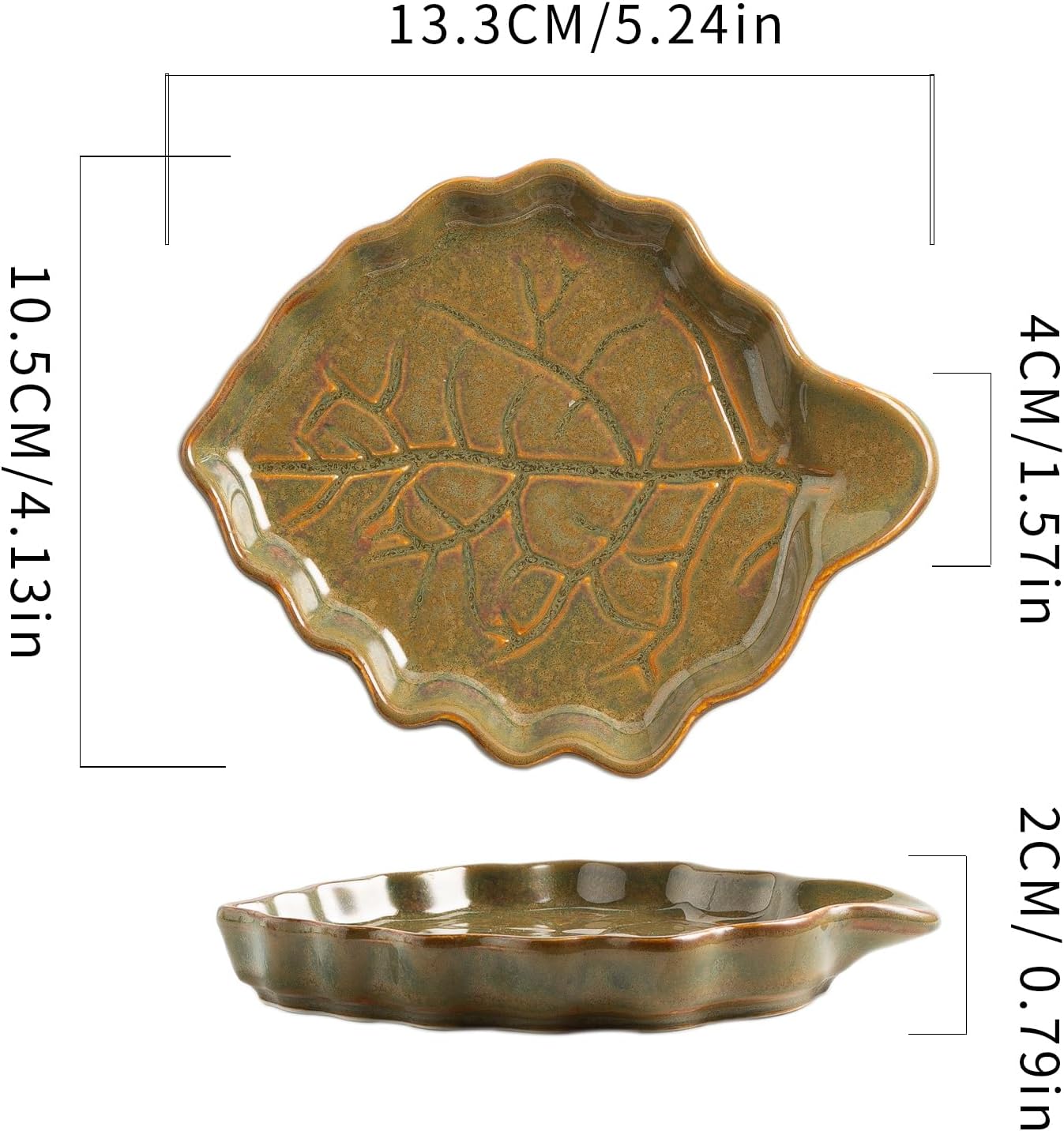 Ceramic Leaf Spoon Rest, Utensil Holder for Stove & Counter