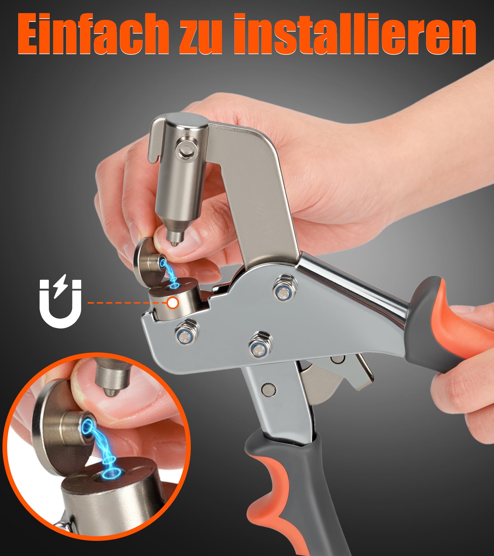 Schweres Druckknopf Set Mit Zange,80 Sätzen Druckknopf-Set in Marinequalität mit Etui für Bootsabdeckungen,Reparieren Von Segeltuch,NäHen,Planen Ersetzen Von MetallverschlüSsen Basteln DIY Schnalle