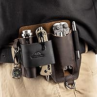 Vista 2 de Topstache Funda multiherramienta de cuero, organizador de cinturón EDC para el trabajo y uso diario, funda Leatherman, organizador de bolsillo EDC