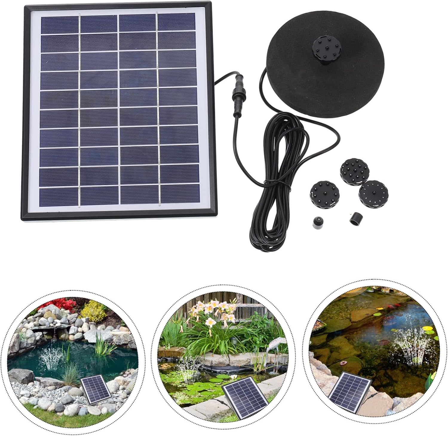 Sosoport Solar Fountain Pump Kit Solar-powered Water Fountain for Garden Decoration and Durable for Outdoor Bird Baths and Ponds