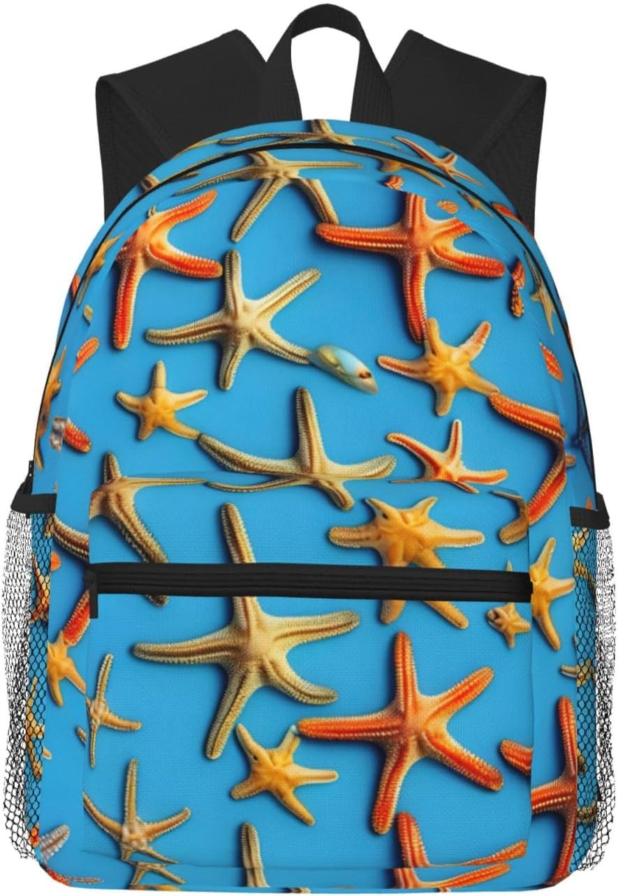 Zaino per laptop leggero e casual per uomo e donna Zaino da viaggio alla moda con motivo floreale rosa blu