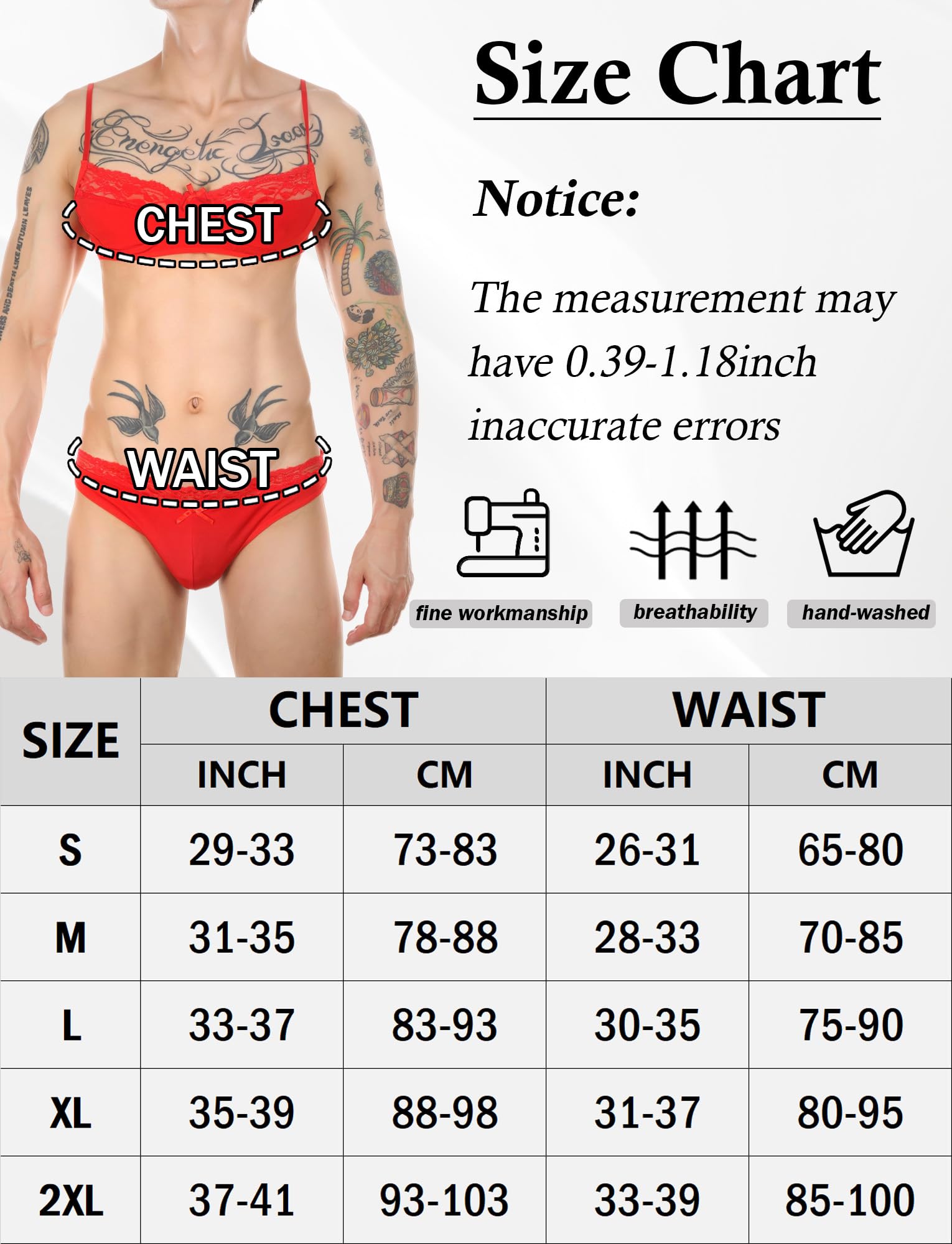 Happy Cherry Männer Bikini Crossdressing Dessous-Set Spitzen-BH Unterwäsche Set 2-Teilig