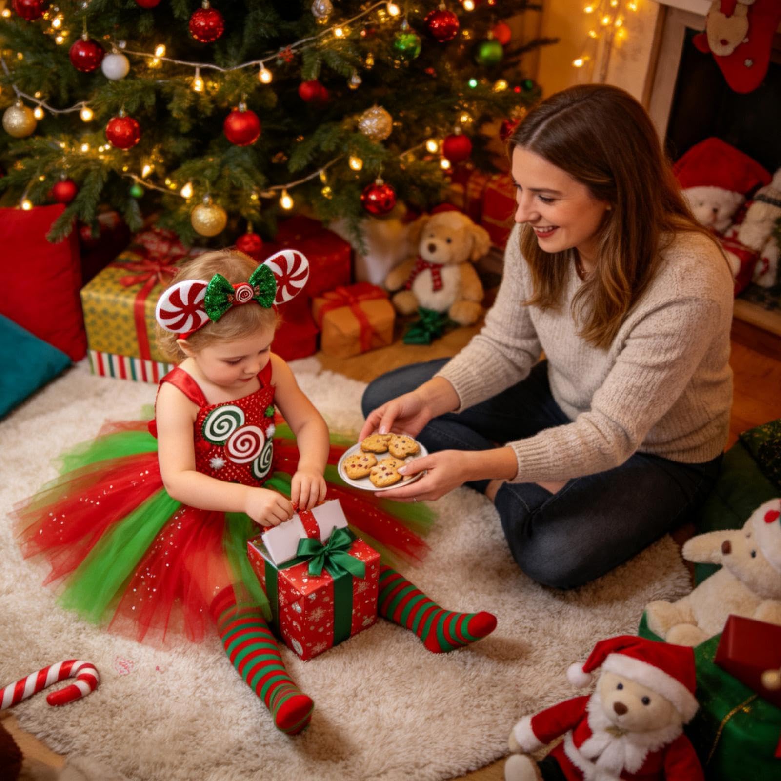 Tutù di Natale per Bambine Gonna Natalizia Costume da Bimba