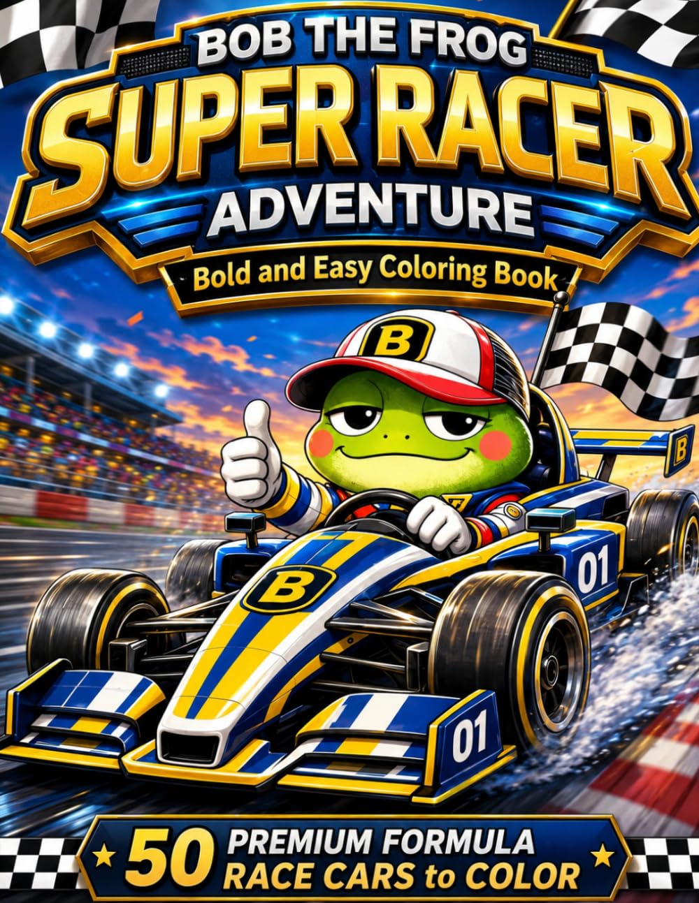 BOB THE FROG SUPER RACER ADVENTURE: Bold and Easy Coloring Book　MOODY & COZY SERIES