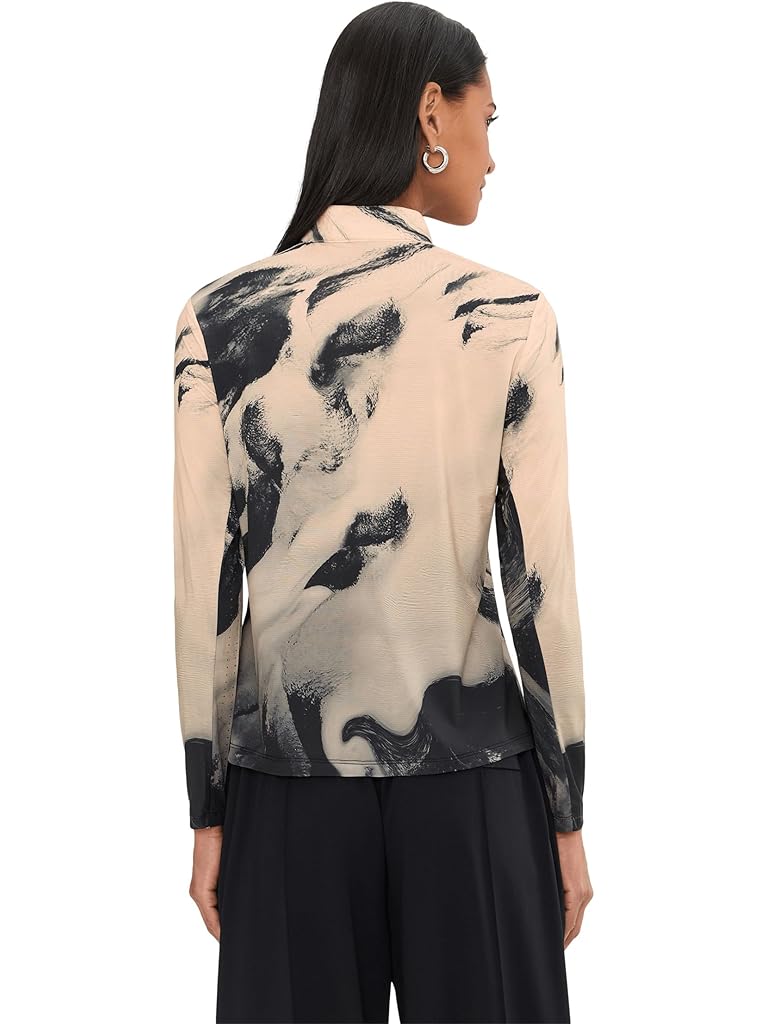 Blue Jamie Sadock Spirit Print Long Sleeve Sunsense 1/4 Zip Top