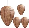 DECYOOL 4 Pack Paper Wasp Nest Decoy Hanging Wasp Nest Stay Away from Wasps Hornets Yellow Jackets(Orange)