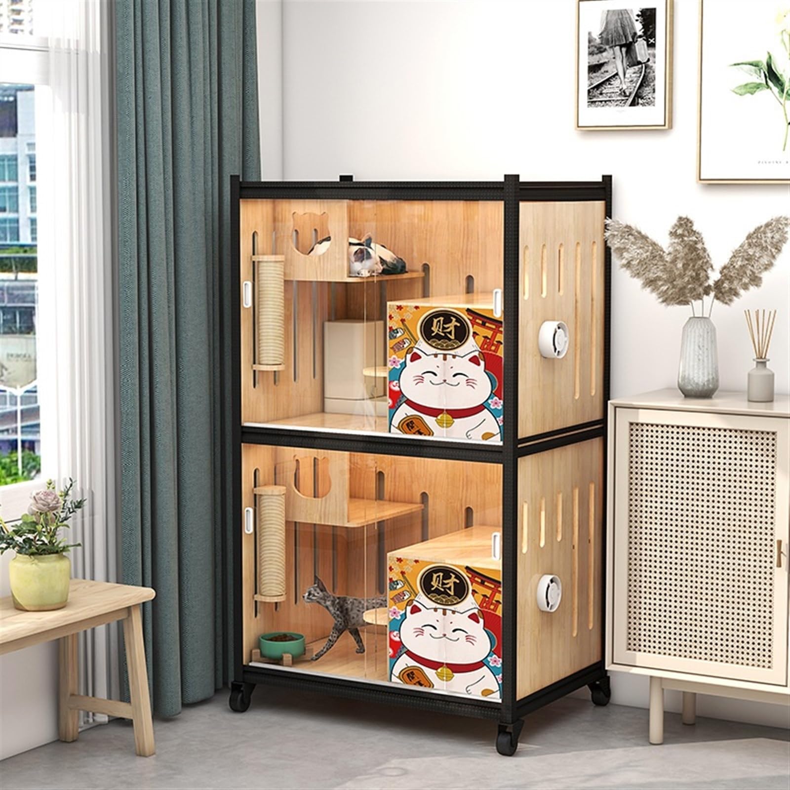 Casa del Gatto Gabinetto for Allevamento Gabbia for Allevamento Gabbia for Gatti in Legno Vetrina di Grandi Dimensioni Vetrina for Gatti Chiusa Villa for Gatti Gabbia per Gatti