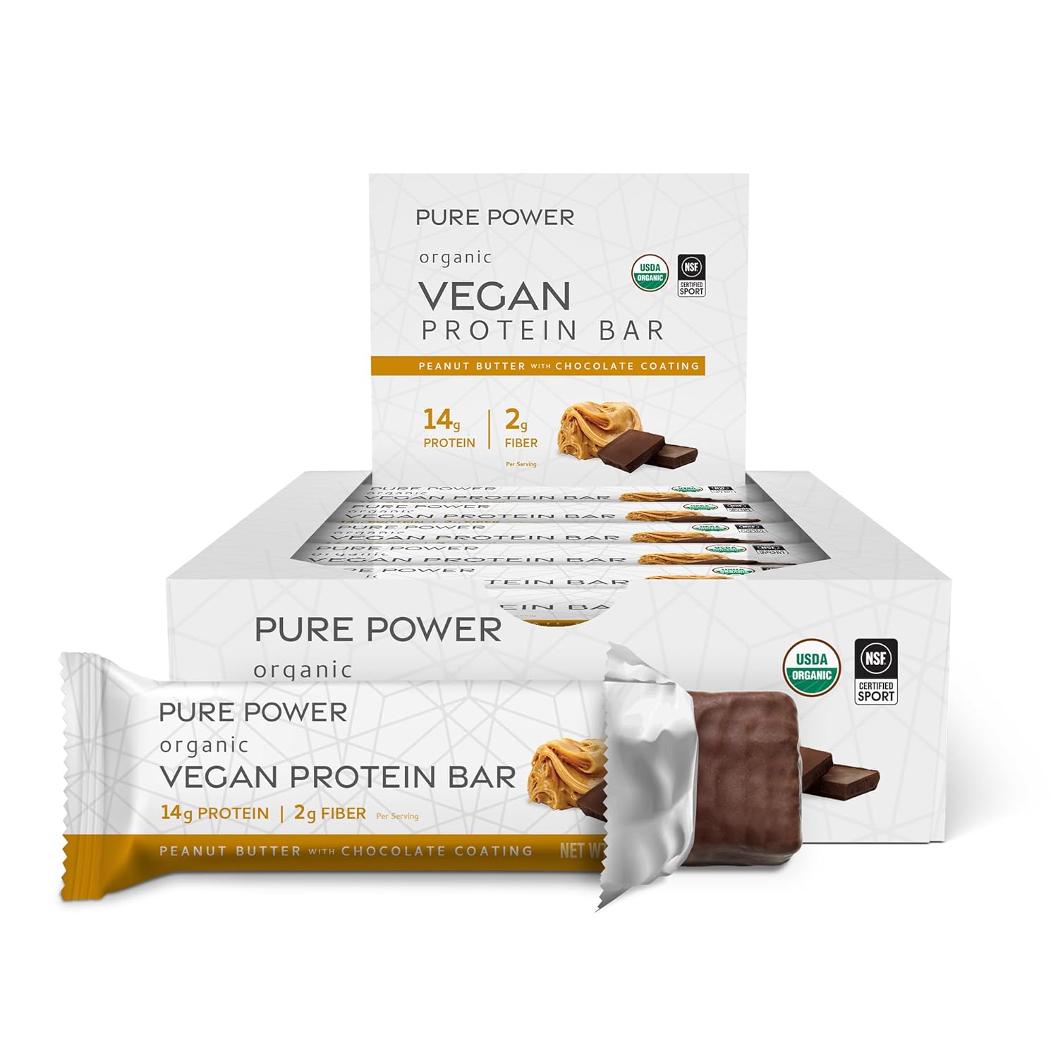 Dr. Mercola Pure Power Peanut Butter Protein Bars, 12 Servings, non GMO, Soy Free, Gluten Free, Vegan Protein Bars