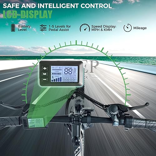 Miniatura 28 de ANCHEER Bicicleta eléctrica para adultos, [motor pico de 750 W], bicicleta eléctrica de montaña de 26 pulgadas, bicicleta eléctrica de 55 millas Azul