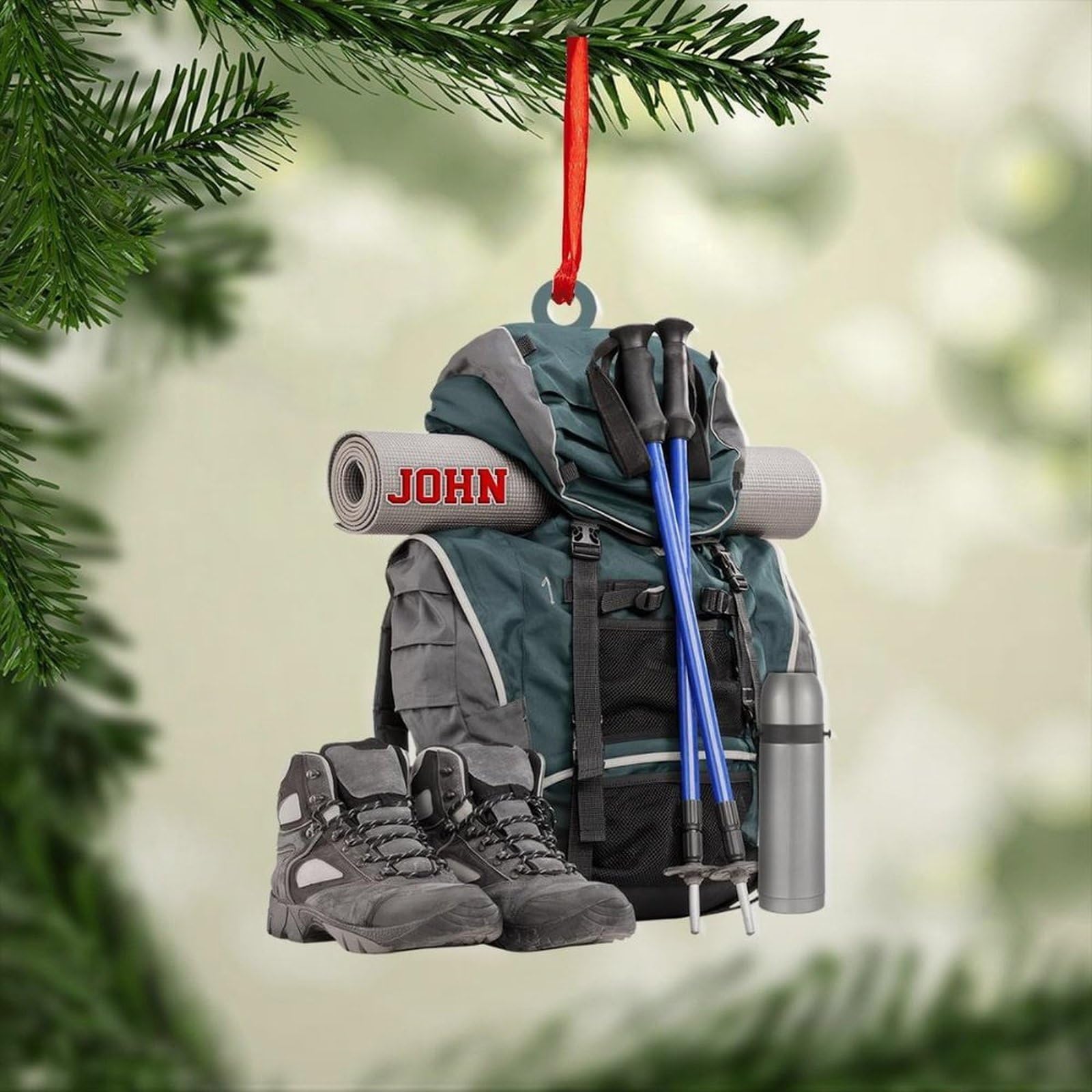 Luckluccy Personalized Hiking Ornament for Christmas Tree,Gift for Hikers,Mountain Climbers,Through Hikers,Women and Men (ON123)