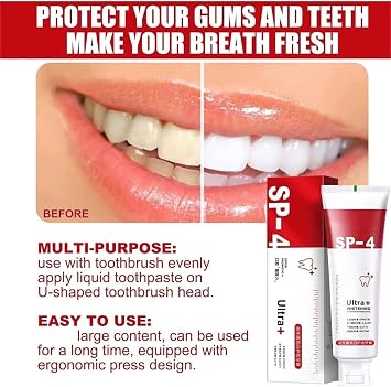 2 SP-4 Toothpaste All Smiles - Brightening & Stain Removing Toothpaste Natural Teeth Whitener SP4 Whitening Toothpaste